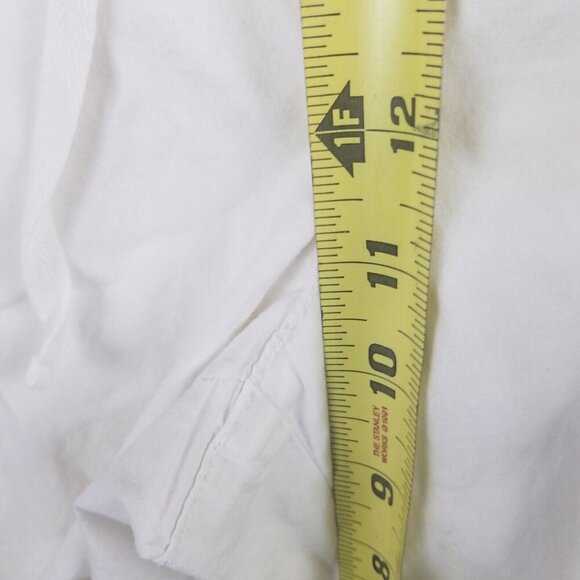 Khakis & Co Women's‎ 12 Shorts white cotton pockets rivets drawstring waist/leg - Picture 16 of 16